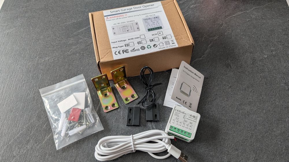 Sterownik bramy garażowej Smart TUYA USB Android kontaktron zestaw