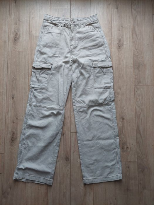 białe/beige spodnie damskie