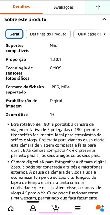 Câmara fotográfica digital 4k Ultra HD Pro