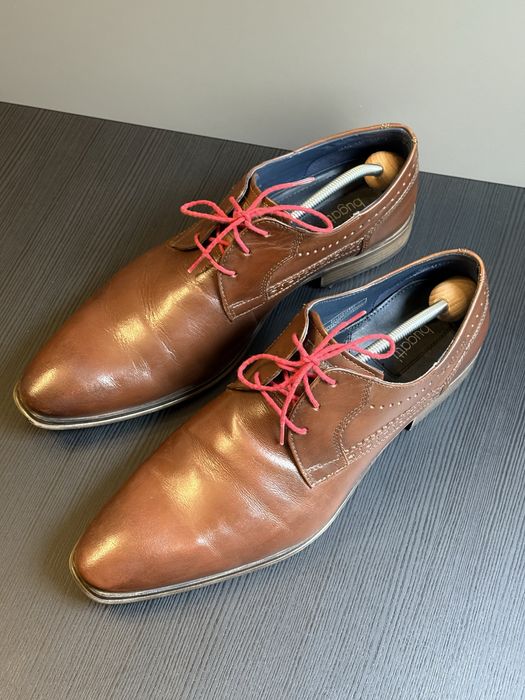 Skórzane półbuty Bugatti Derby Brązowe, Rozmiar 45