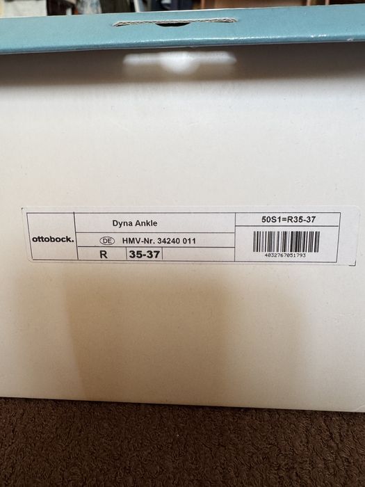 Правий 36 р-р ортез лонгет Гомілковостопний Ottobock Dyna Ankle 50s1