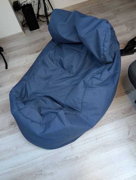 Pufa siedzisko niebieskie ecopuf ekoskóra