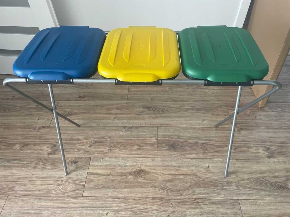 Metalowy Stojak na 3 Worki 120L Segregacja Odpadów kosz nowy