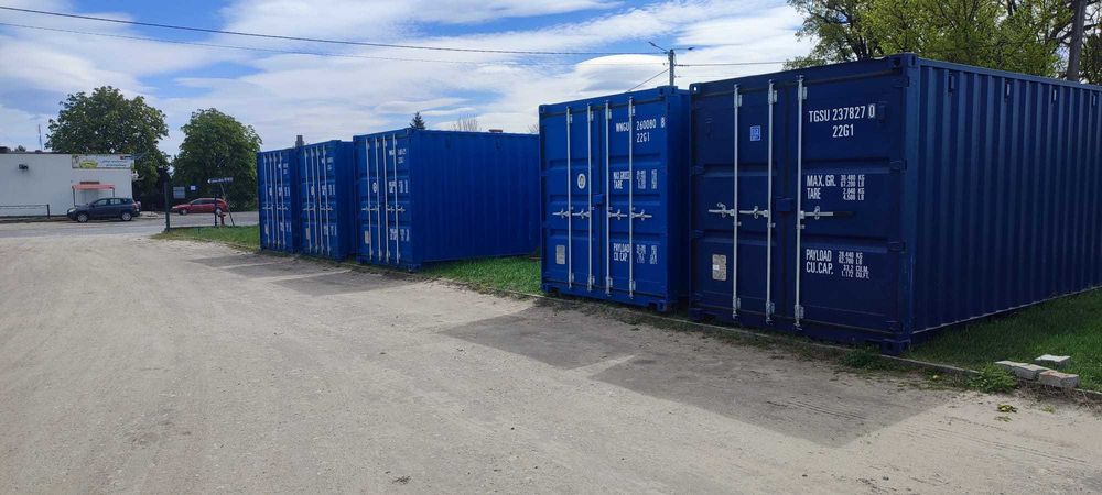 Niebieski kontener 20-stopowy- Po jednej podróży- One way