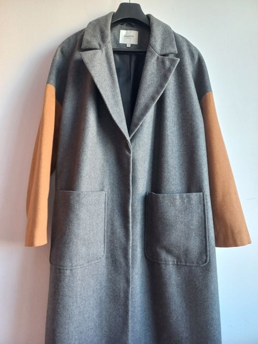 Kappahl płaszcz oversize długi wełna XL