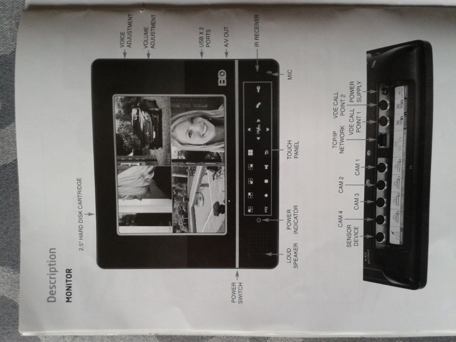 BDeye ESP , DVR de 4ch , videoporteiro, 1 camaras -500Gb disco