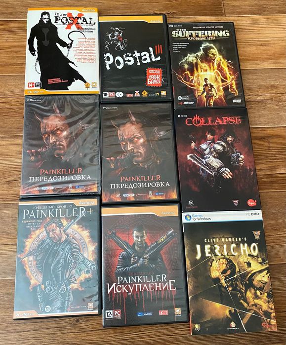 Диски для ПК: Обитель Зла, Resident Evil, Alone in the Dark, Postal Fahrenheit Painkiller Suffering Jericho