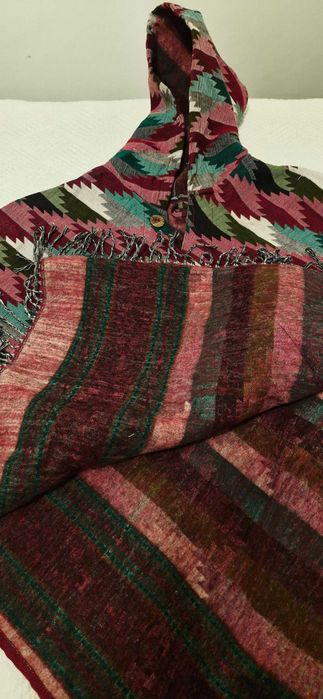 Poncho multicolor de algodão (NOVO)