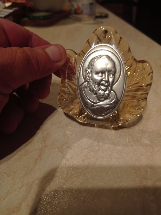 Икона св Падре Пио(серебро 925-в хрусталь)