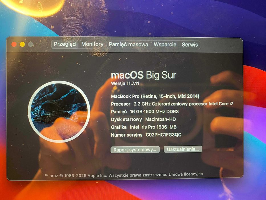 MacBook Pro 15" 16GB RAM / 256GB SSD