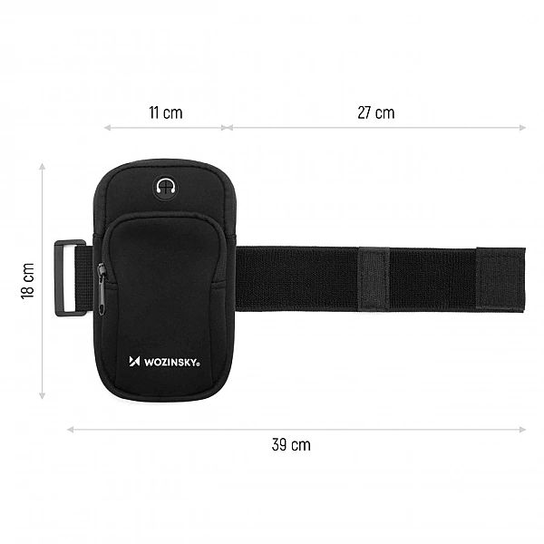 Wozinsky opaska na telefon do biegania armband czarna (WABBK1)