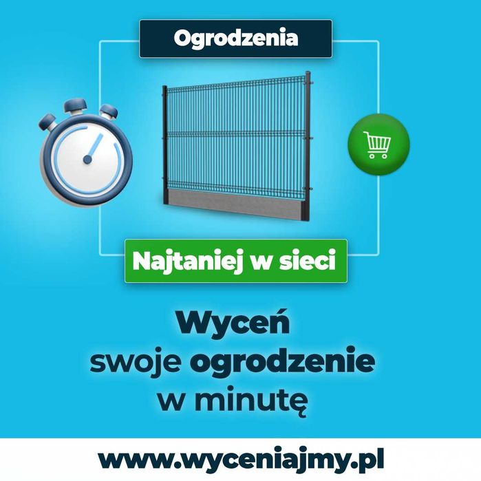 Najtaniej Ogrodzenie Panelowe ZESTAWY panel 3D słupek obejmy KOMPLET