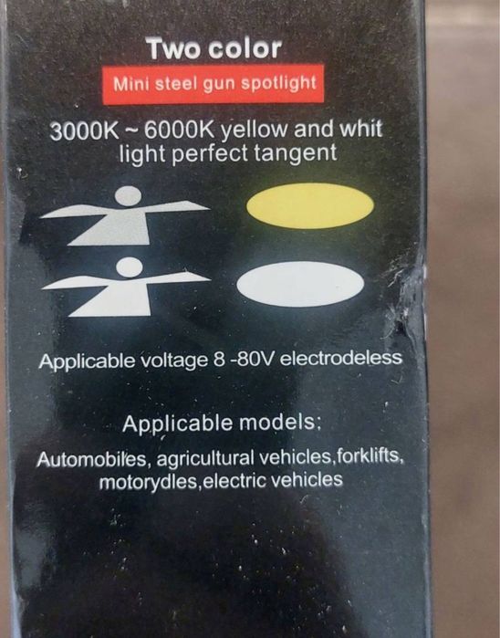 Led фары ДХО линзы дальний + ближний мото/скутер/вело/самокат.