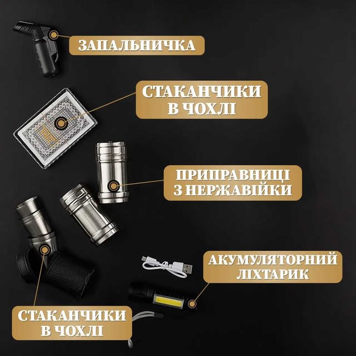 Подарунковий Набір Шампурів на Подарунок для чоловіка у кейсі коробці
