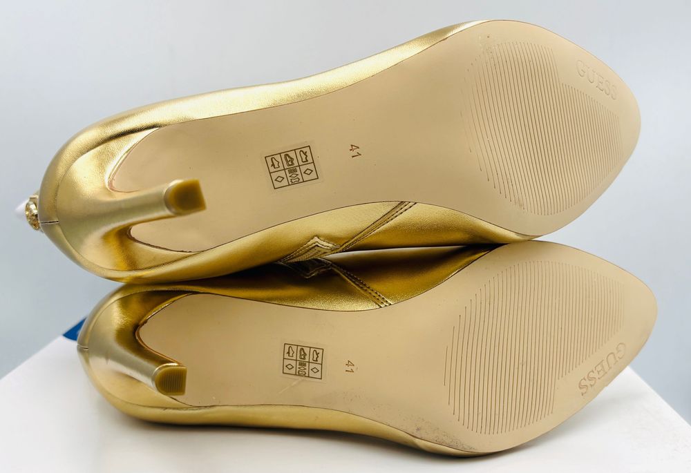‼️Nowe oryginalne botki GUESS Tabara złote 41 AZ 053 szpilka 10 cm
