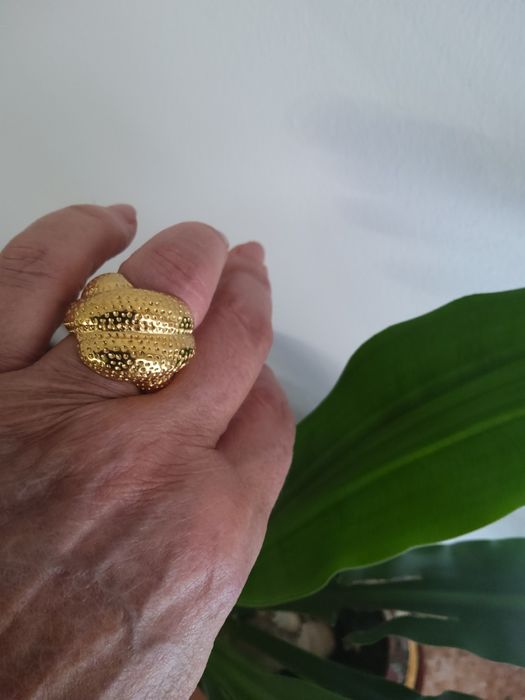 Anel nr 19 dourado antialérgico