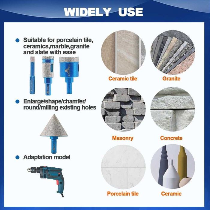 Алмазні свердла-коронки BRSCHNITT 6/8/10/20/25/28/32/35/45/65 та 50 мм