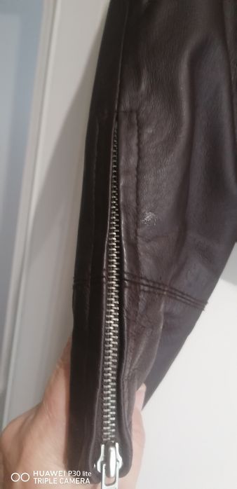 Casaco senhora castanho em pele