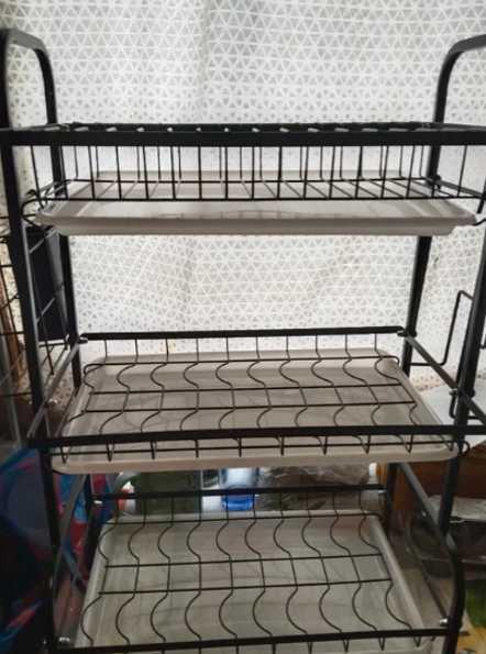 Кухонна сушка сушарка для посуду органайзер три яруси сушилка