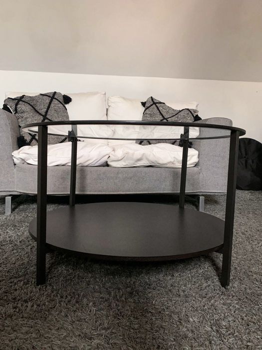 IKEA VITTSJÖ – stolik kawowy 75 cm, szklany blat