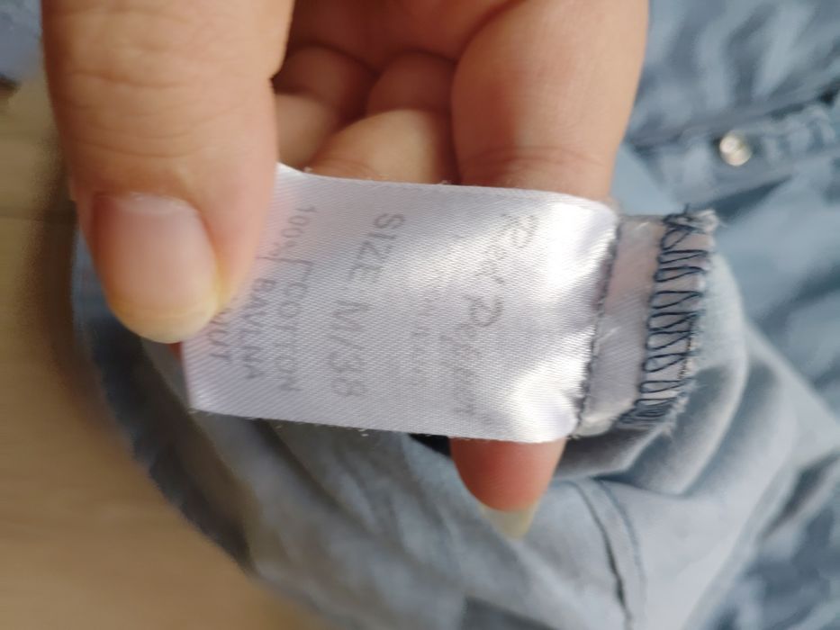 Jasnoniebieska Bawełniana Koszula Jeansowa Damska Bluzka