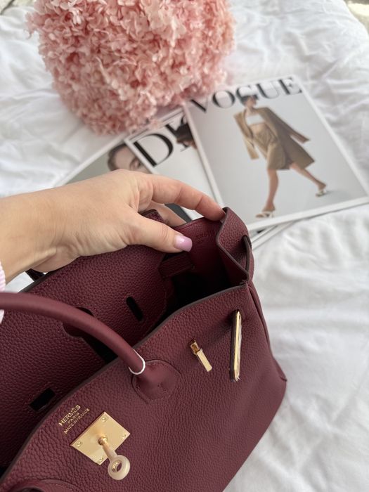 Сумка Hermes Birkin 30 Burgundy бургунді