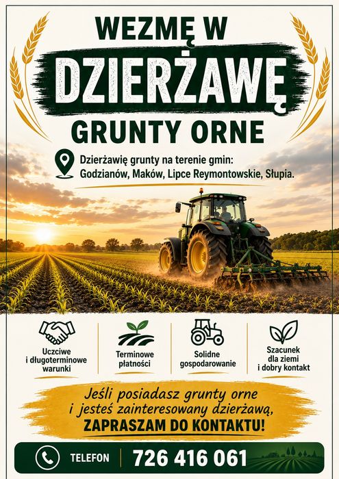 Dzierżawa ziemi/gruntów ornych