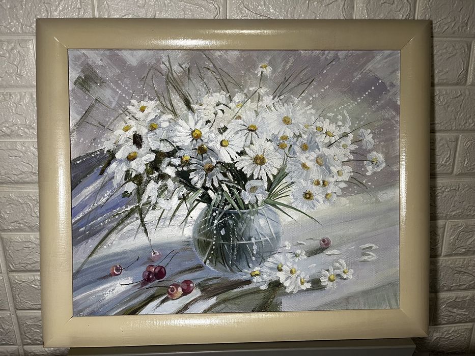 Картина. Холст, масло. Ромашки і бузок 50*40. Осінь 50*60.