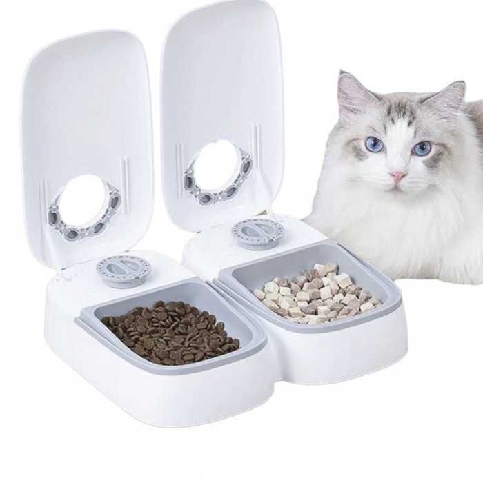 Автоматическая кормушка дозатор с таймером для сухого и влажного корма