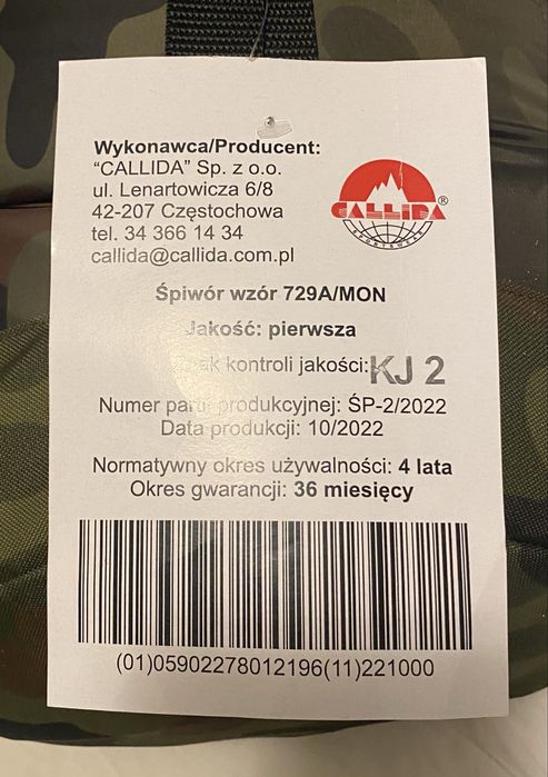 Śpiwór wojsk specjalnych MON/729a
