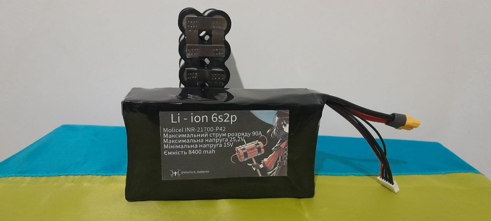 Акумулятор для FPV дронiв Molicel P42A 8400mah 6S2P 90A
