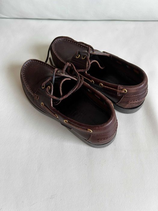 Sapatos de Vela de Criança em Pele Castanha — Tamanho 36