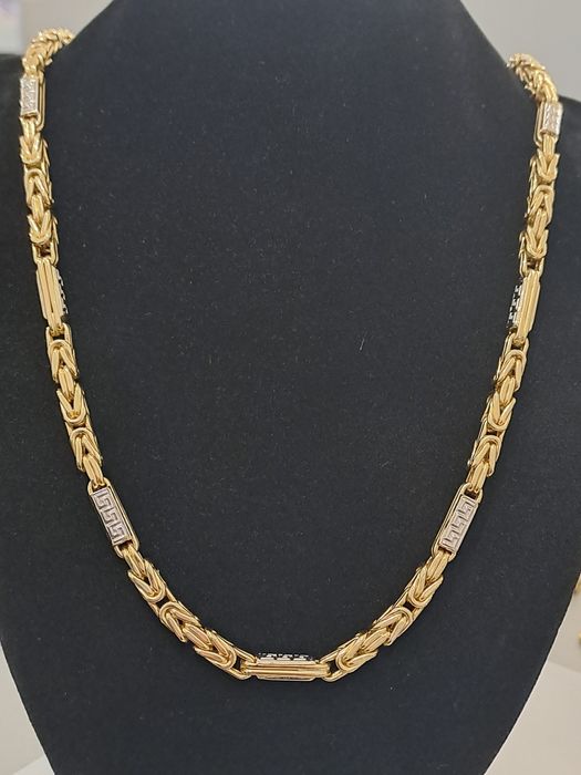 Złoty łańcuszek splot Królewski Grek Pr.585 Nowy 60 cm Dmuchany