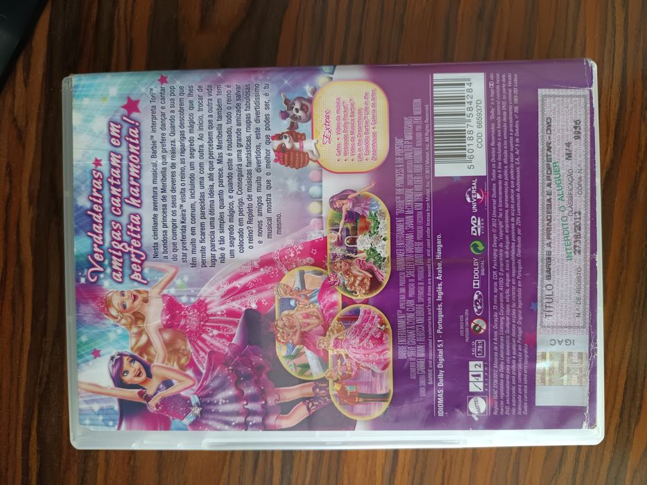 DVD barbie princesa e pop star
