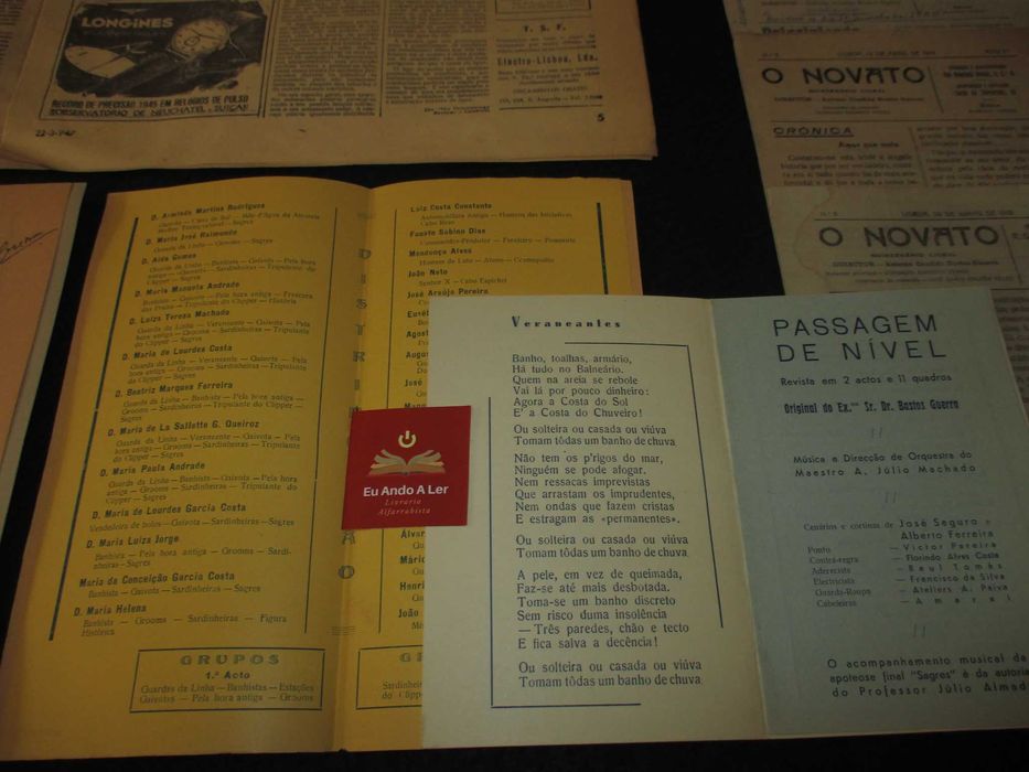 Conjunto RARO de Jornais Programas Bastos Guerra Imprensa e Teatro 1919–1947