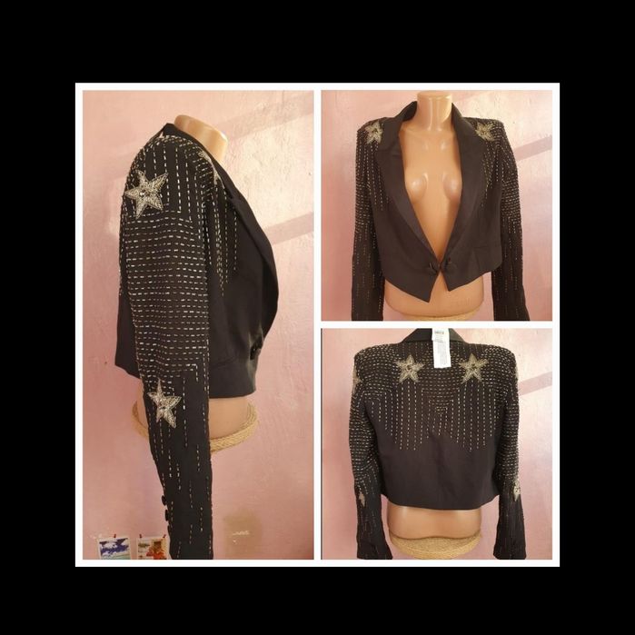 Сценічний зірковий піджак фрак Іdol розшитий , S/10