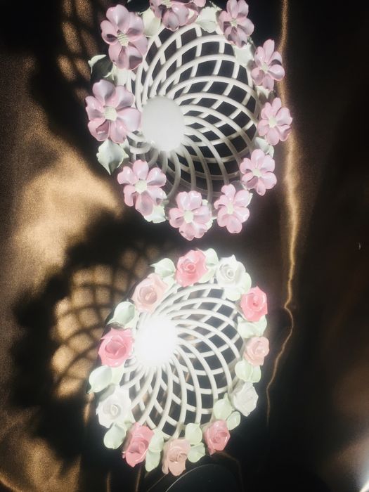 Конфетница плетёная фруктовница розы цветы