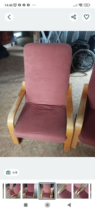 2 fotele pokojowe w kolorze rdzawo rudawym