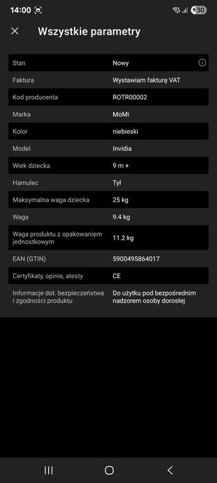 Rowerek trójkołowy MoMi Invidia super stan, polecam