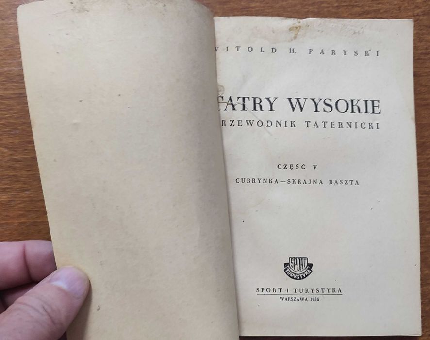 Tatry Wysokie. Przewodnik taternicki. Tom 5. Paryski, WHP