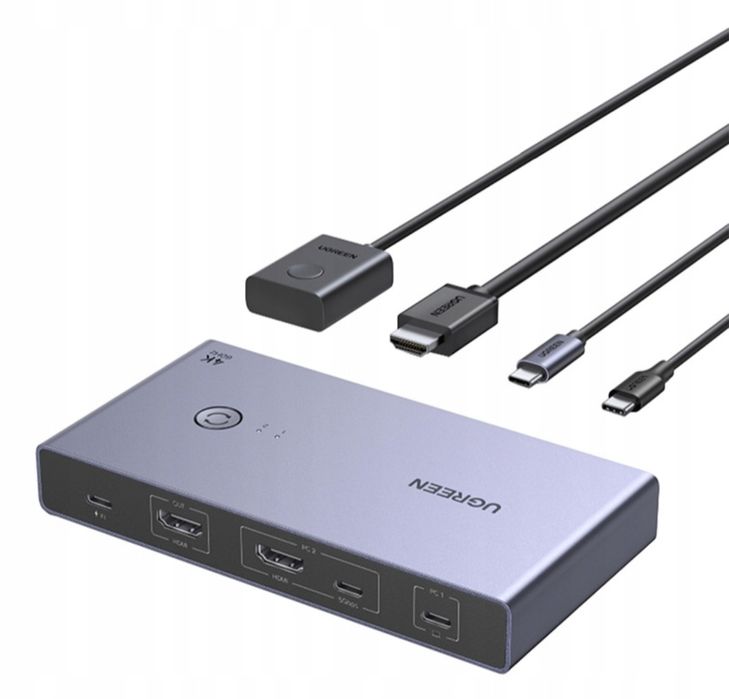 Ugreen CM731 Przełącznik KVM 2w1 USB-C HDMI 4K 60Hz USB 3.0 PD 100W