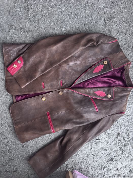 Rewelacyjna unikatowa kurtka skorzana marynarka vintage retr