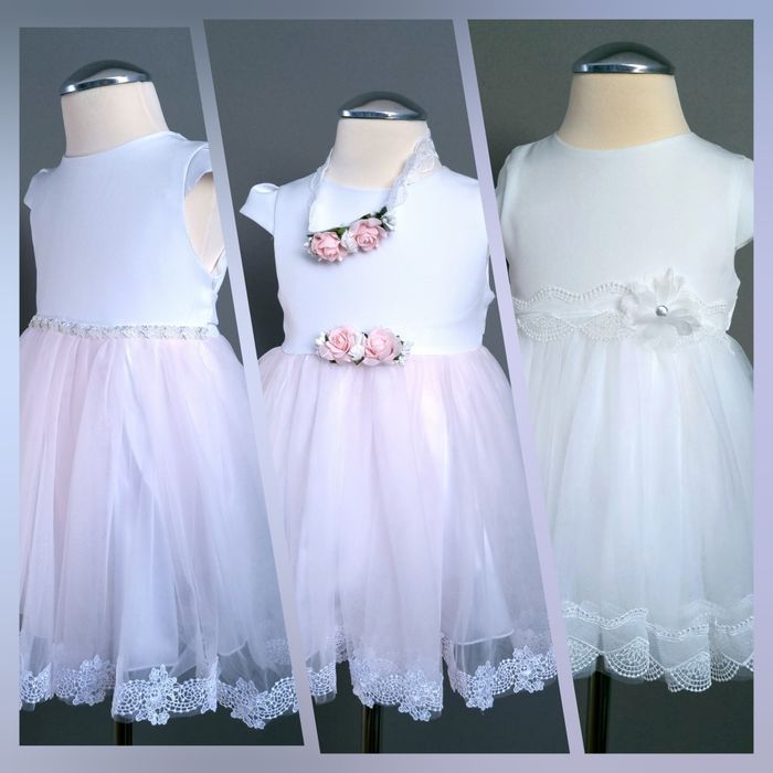 Sukienka na chrzest, roczek, wizytowa r 68  - 92