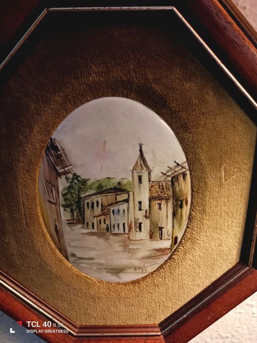 3 quadros pintados em porcelana