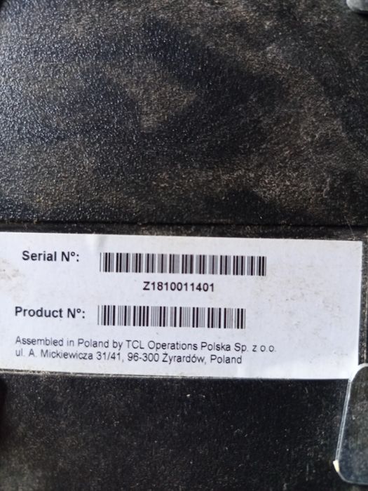 TCL 43" 4K Smart TV U43P6006-uszkodzona matryca