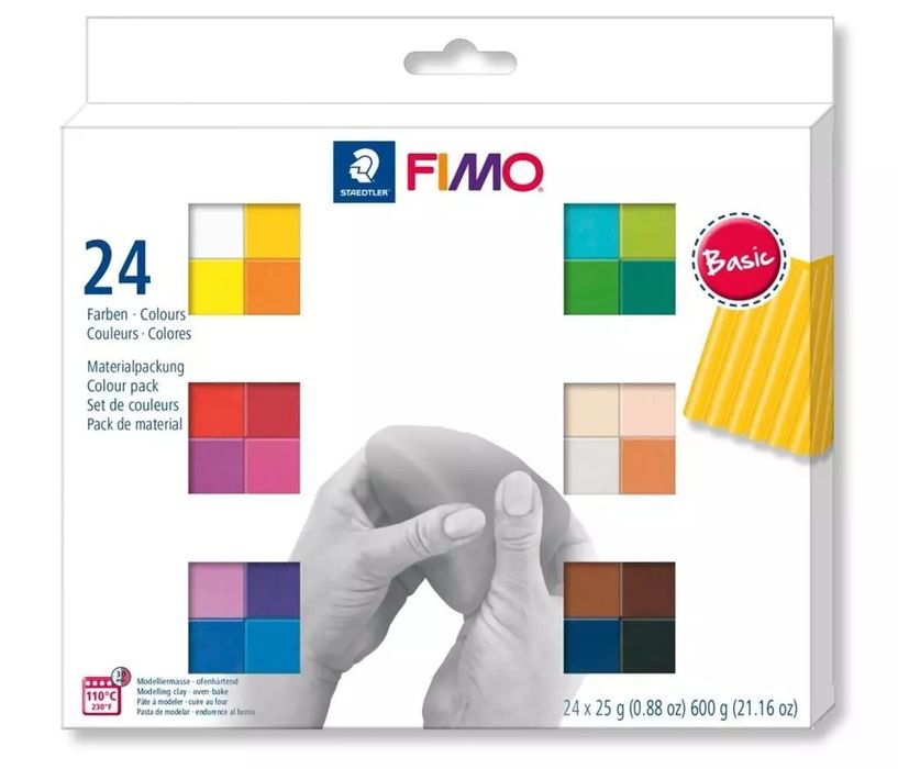 Fimo Soft 24X25G Kolory Basic. Staedtler. Nowy Produkt