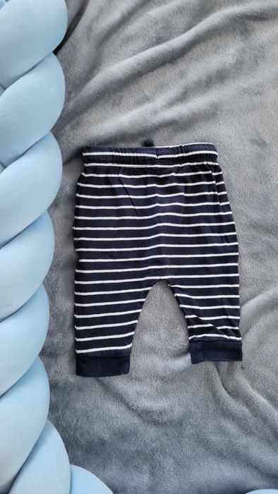 Spodenki 56 0-3 miesiąca dla chłopca noworodka dresy granatowe