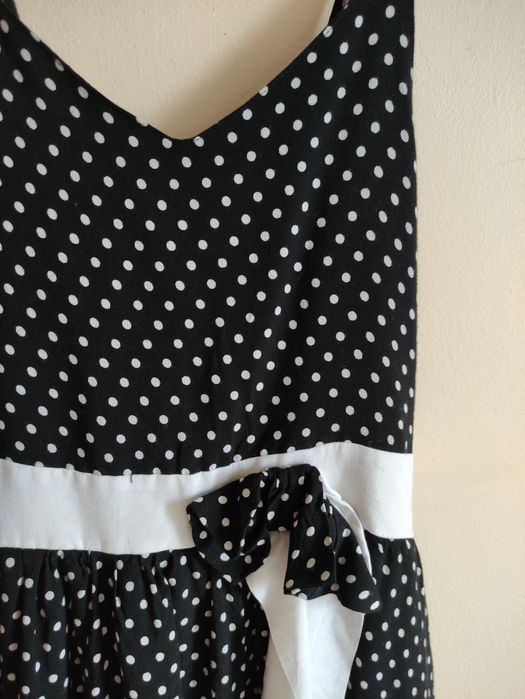 Sukienka czarna w grochy dla dziewczynki Kenzo 140