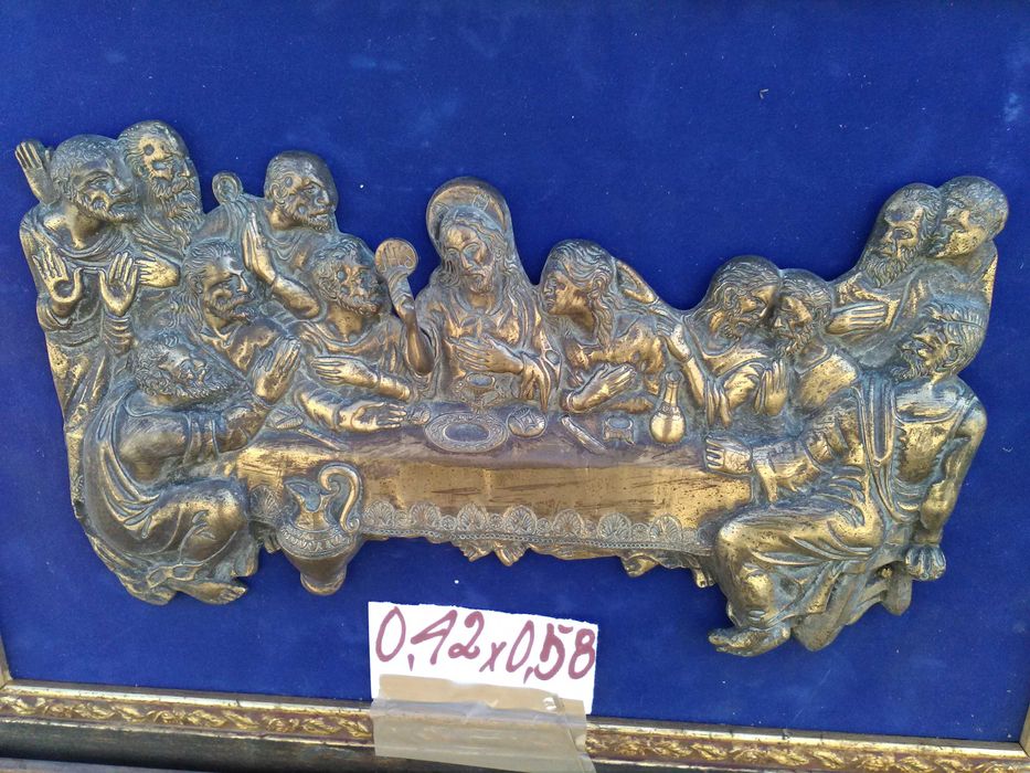 Quadro última ceia em bronze