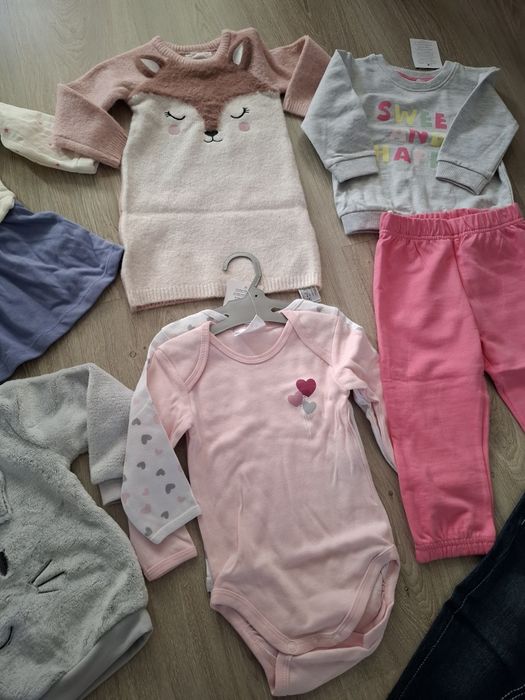 86 92 zestaw paka komplet nowych ubranek ciuchów dla dziewczynki